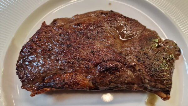 Sirloin steak cooling down