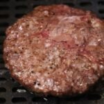 Hamburger meat patties cooked in airfryer
