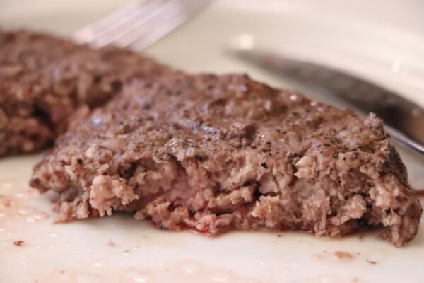 hamburger meat patties ready in airfryer