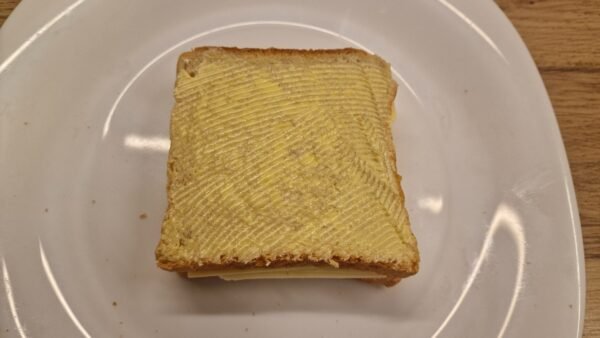 Air fryer grilled cheese preparation 2